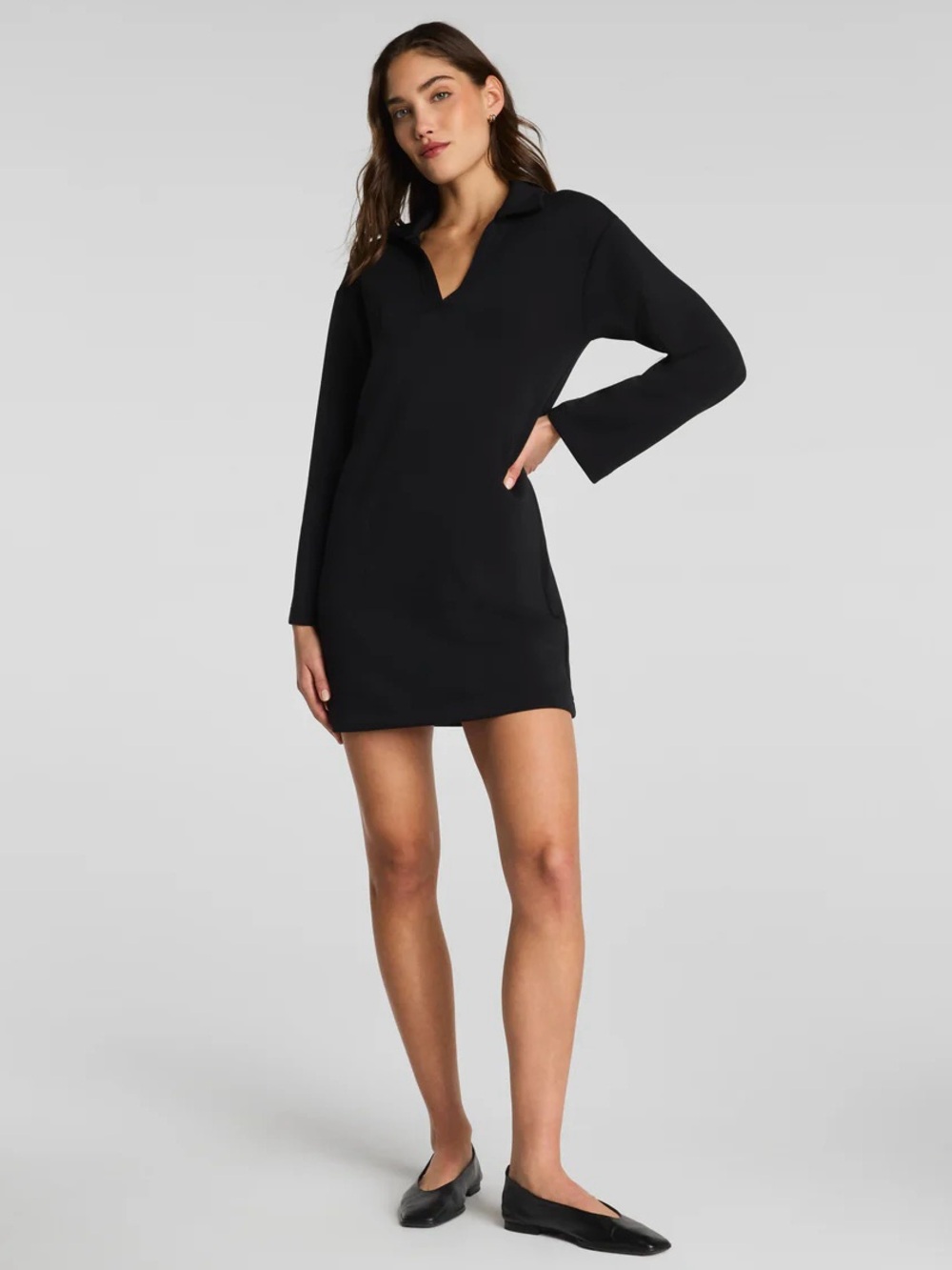 SPANX | Air Essentials Black UPF 50+ Polo Long Sleeve Dress ~ New w/ Tags Medium